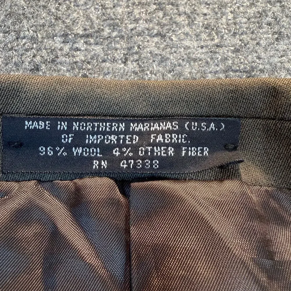 Albert Nipon Golden Fil Wool Suit Mens 42R Taupe Brown 2 Piece Set Blazer Pants